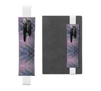 WXWJSHMGC Purple Lavender Field Print 2pcs Adjustable Elastic Band Pen Holder Pu Leather Pen Sleeve Pouch for Hardcover Journals, Notebooks for Back to School Gift