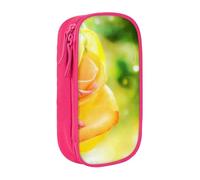 WXWJSHMGC Rainbow Rose Print Large Capacity Double Layer Pencil Case with Zipper â€“ Durable Fabric School Pouch for Pens,â€“ Ideal for Students