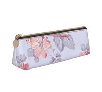 WXWJSHMGC Red Roses Floral Print Leather Pencil Case,Fountain Pen Case,Personalised Portable Big Capacity Study Pencil Case for Secondary School Girls Boys