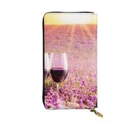 WXWJSHMGC Red Wine Flower Print Fashion Long Wallet Shopping Clutch Purse Pu Leather Handbags for Ladies,Men's Wallets