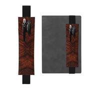 WXWJSHMGC Red Wood Print 2pcs Adjustable Elastic Band Pen Holder Pu Leather Pen Sleeve Pouch for Hardcover Journals, Notebooks for Back to School Gift