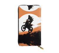 WXWJSHMGC Rider Silhouette Print Fashion Long Wallet Shopping Clutch Purse Pu Leather Handbags for Ladies,Men's Wallets