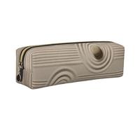 WXWJSHMGC Rocks Over A Rippled Print Leather Pencil Case Simple,with Metallic Zipper Pocket,Storage Pouch for Girls Boys Student College Middle School