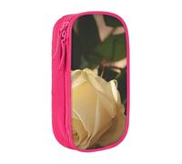 WXWJSHMGC Romantic Roses Print Large Capacity Double Layer Pencil Case with Zipper â€“ Durable Fabric School Pouch for Pens,â€“ Ideal for Students