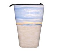 WXWJSHMGC Romantic White Sand Landscape Print Pencil Telescopic Case Versatile Storage Bag,Office, and Adult Storage Box Gifts