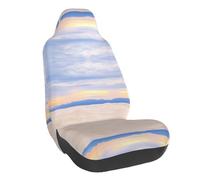 WXWJSHMGC Romantic White Sand Landscape Print Universal Auto Car Front Seat Covers Bucket Seats Auto Interior Accessories Protector Fit For Most Car(1pcs)
