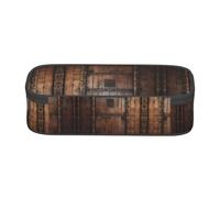 WXWJSHMGC Rustic Stall Wooden Door Print Pencil Case - Cute Pencil Case with Zip Closure Large Pencil Box for Student