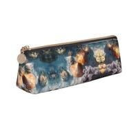 WXWJSHMGC Sand Shells and Corals Print Leather Pencil Case,Fountain Pen Case,Personalised Portable Big Capacity Study Pencil Case for Secondary School Girls Boys