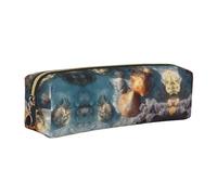 WXWJSHMGC Sand Shells and Corals Print Leather Pencil Case Simple,with Metallic Zipper Pocket,Storage Pouch for Girls Boys Student College Middle School