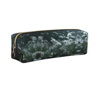 WXWJSHMGC Scattered Daisy Print Leather Pencil Case Simple,with Metallic Zipper Pocket,Storage Pouch for Girls Boys Student College Middle School