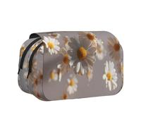 WXWJSHMGC Scattered Daisy Print Pen Case Bag - Portable Double Layer Storage Pencil Bag for Child, Girls, Boys and Adults