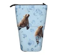 WXWJSHMGC Sea Lions Print Pencil Telescopic Case Versatile Storage Bag,Office, and Adult Storage Box Gifts