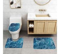 WXWJSHMGC sea seen from the top print 3 Piece Super Plush Non-Slip Bath Mat Rug Set Toilet Carpet Rugs