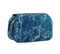 WXWJSHMGC Sea Seen from The Top Print Pen Case Bag - Portable Double Layer Storage Pencil Bag for Child, Girls, Boys and Adults
