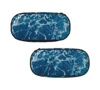WXWJSHMGC Sea Seen from The Top Print Pencil Bag Large Pouch Bag with 3 Compartments Pen Case Card Coin Holder for Boys Girls School Stationery