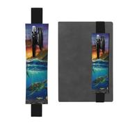 WXWJSHMGC Sea Turtles Print 2pcs Adjustable Elastic Band Pen Holder Pu Leather Pen Sleeve Pouch for Hardcover Journals, Notebooks for Back to School Gift
