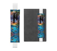 WXWJSHMGC Sea Turtles Print 2pcs Adjustable Elastic Band Pen Holder Pu Leather Pen Sleeve Pouch for Hardcover Journals, Notebooks for Back to School Gift