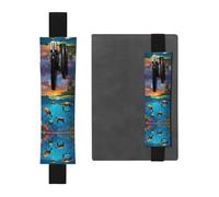 WXWJSHMGC Sea Turtles Print 2pcs Adjustable Elastic Band Pen Holder Pu Leather Pen Sleeve Pouch for Hardcover Journals, Notebooks for Back to School Gift