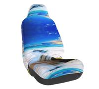 WXWJSHMGC Sea Wave Landscape Print Universal Auto Car Front Seat Covers Bucket Seats Auto Interior Accessories Protector Fit For Most Car(1pcs)