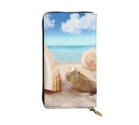 WXWJSHMGC Seashells by The Seashore Print Fashion Long Wallet Shopping Clutch Purse Pu Leather Handbags for Ladies,Men's Wallets