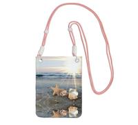 WXWJSHMGC Seashells On The Beach Print Mini Crossbody Phone Bag - Ladies Purse for Mobile and Smart Phones