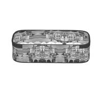 WXWJSHMGC Seaside City Print Pencil Case - Cute Pencil Case with Zip Closure Large Pencil Box for Student