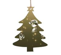WXWJSHMGC Shining Diamond Print Christmas Bauble Christmas Tree Decorations Wooden Hanging Xmas Gifts Pendant(2pcs)