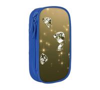 WXWJSHMGC Shining Diamond Print Large Capacity Double Layer Pencil Case with Zipper â€“ Durable Fabric School Pouch for Pens,â€“ Ideal for Students