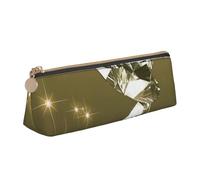 WXWJSHMGC Shining Diamond Print Leather Pencil Case,Fountain Pen Case,Personalised Portable Big Capacity Study Pencil Case for Secondary School Girls Boys
