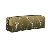 WXWJSHMGC Shining Diamond Print Leather Pencil Case Simple,with Metallic Zipper Pocket,Storage Pouch for Girls Boys Student College Middle School
