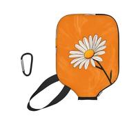 WXWJSHMGC Simple Daisy Print Pickleball Paddle Cover with Rope & Zipper, 29.5x22cm Neoprene Scratch-Proof & Machine Washable Racket Protective Bag