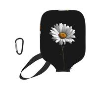 WXWJSHMGC Simple Daisy Print Pickleball Paddle Cover with Rope & Zipper, 29.5x22cm Neoprene Scratch-Proof & Machine Washable Racket Protective Bag