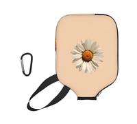 WXWJSHMGC Simple Daisy Print Pickleball Paddle Cover with Rope & Zipper, 29.5x22cm Neoprene Scratch-Proof & Machine Washable Racket Protective Bag