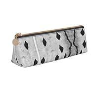 WXWJSHMGC Snake Skin Black and White Print Leather Pencil Case,Fountain Pen Case,Personalised Portable Big Capacity Study Pencil Case for Secondary School Girls Boys