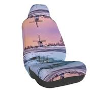 WXWJSHMGC Snow Landscape Print Universal Auto Car Front Seat Covers Bucket Seats Auto Interior Accessories Protector Fit For Most Car(1pcs)