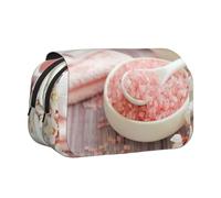 WXWJSHMGC Spa Theme Print Pen Case Bag - Portable Double Layer Storage Pencil Bag for Child, Girls, Boys and Adults