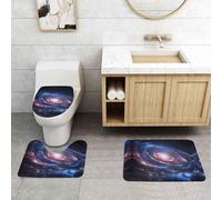 WXWJSHMGC Space Spiral Cosmic Energy print 3 Piece Super Plush Non-Slip Bath Mat Rug Set Toilet Carpet Rugs