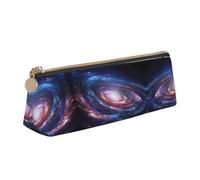 WXWJSHMGC Space Spiral Cosmic Energy Print Leather Pencil Case,Fountain Pen Case,Personalised Portable Big Capacity Study Pencil Case for Secondary School Girls Boys