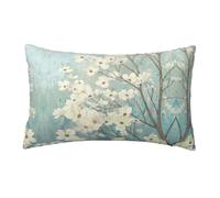 WXWJSHMGC Spring Flower Blossoms Print Cushion Cover Linen Fabric For Couch Bed Sofa Car Waist Throw Pillow Cover 12 X 20 Inch Pillow Case 30 X 50 Cm