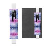 WXWJSHMGC Star Light Print 2pcs Adjustable Elastic Band Pen Holder Pu Leather Pen Sleeve Pouch for Hardcover Journals, Notebooks for Back to School Gift