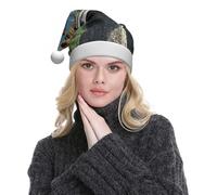 WXWJSHMGC Steam Train Print Plush Christmas Hat Unisex Xmas Holiday Hat For Christmas New Year Festive Holiday Partyï¼ˆ2pcs