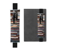 WXWJSHMGC Stone Print 2pcs Adjustable Elastic Band Pen Holder Pu Leather Pen Sleeve Pouch for Hardcover Journals, Notebooks for Back to School Gift