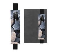 WXWJSHMGC Stones Under Ice Print 2pcs Adjustable Elastic Band Pen Holder Pu Leather Pen Sleeve Pouch for Hardcover Journals, Notebooks for Back to School Gift