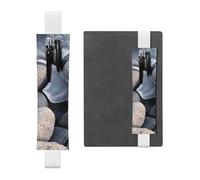 WXWJSHMGC Stones Under Ice Print 2pcs Adjustable Elastic Band Pen Holder Pu Leather Pen Sleeve Pouch for Hardcover Journals, Notebooks for Back to School Gift
