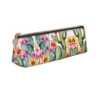 WXWJSHMGC Succulent Rose Print Leather Pencil Case,Fountain Pen Case,Personalised Portable Big Capacity Study Pencil Case for Secondary School Girls Boys