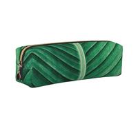 WXWJSHMGC Summer Tropical Leaf Print Leather Pencil Case Simple,with Metallic Zipper Pocket,Storage Pouch for Girls Boys Student College Middle School