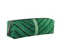 WXWJSHMGC Summer Tropical Leaf Print Leather Pencil Case Simple,with Metallic Zipper Pocket,Storage Pouch for Girls Boys Student College Middle School