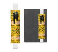 WXWJSHMGC Sunflower Field Sunset Print 2pcs Adjustable Elastic Band Pen Holder Pu Leather Pen Sleeve Pouch for Hardcover Journals, Notebooks for Back to School Gift