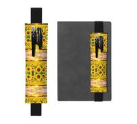 WXWJSHMGC Sunflower Field Sunset Print 2pcs Adjustable Elastic Band Pen Holder Pu Leather Pen Sleeve Pouch for Hardcover Journals, Notebooks for Back to School Gift