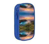 WXWJSHMGC Sunrise Over Hanauma Bay Oahu Hawaii Print Large Capacity Double Layer Pencil Case with Zipper â€“ Durable Fabric School Pouch for Pens,â€“ Ideal for Students
